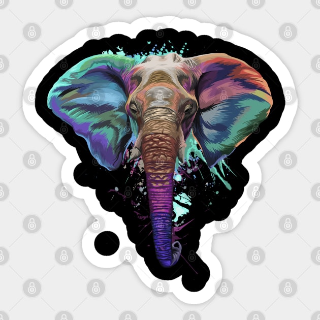 Splash Art Elephant T Shirt | Gifts for Elephant lovers Sticker by Madfido